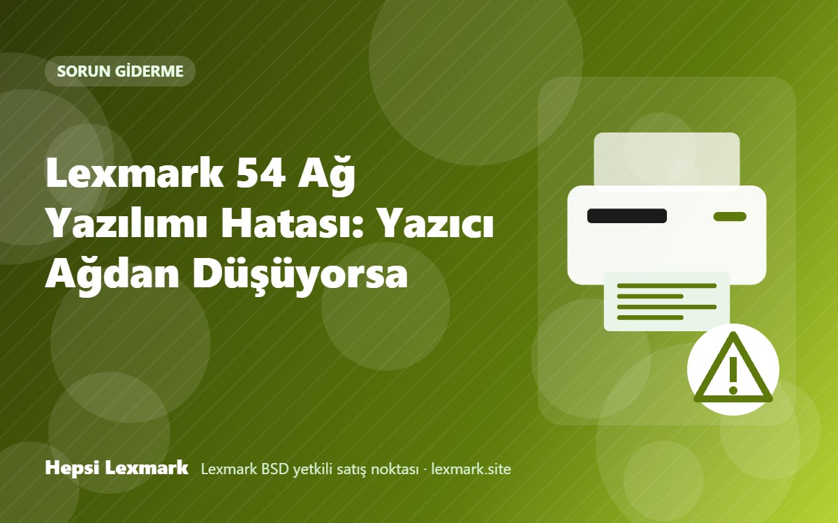 Lexmark 54 Ağ Yazılımı Hatası: Yazıcı Ağdan Düşüyorsa