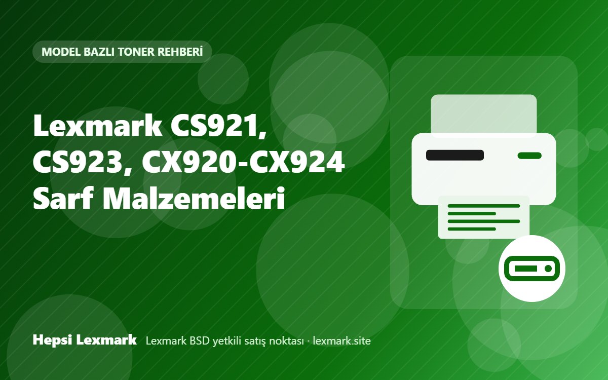 Lexmark CS921, CS923, CX920-CX924 Sarf Malzemeleri