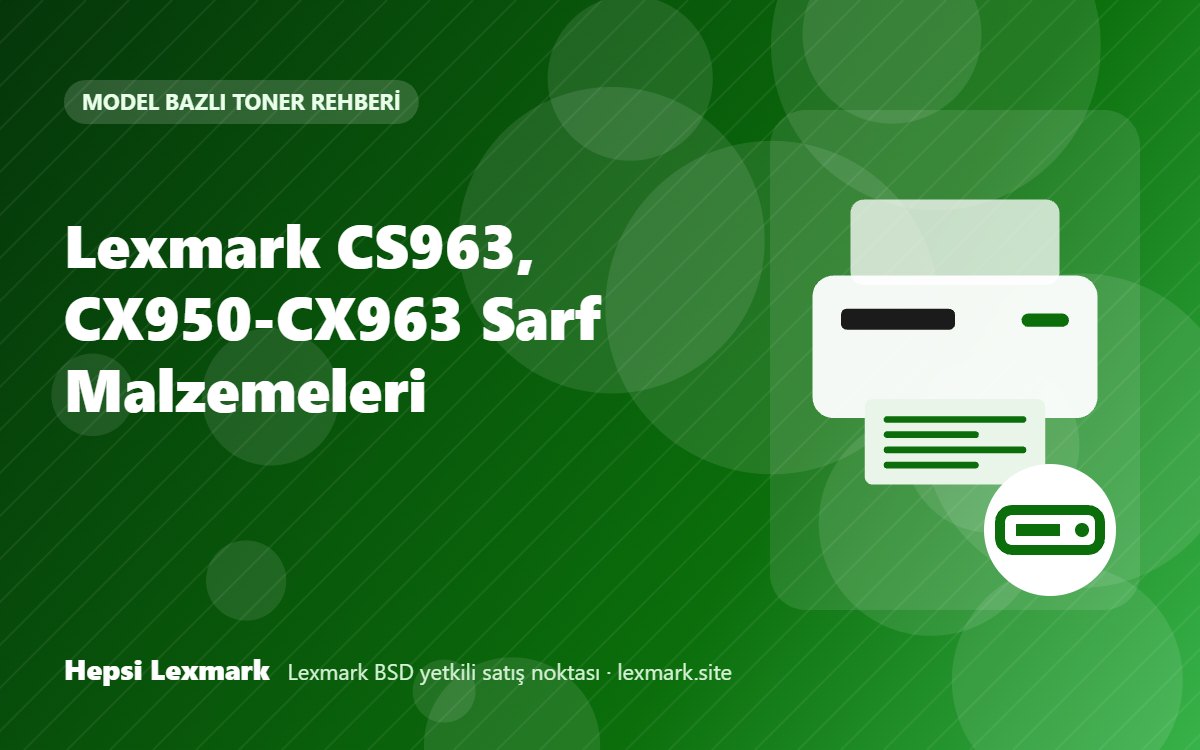 Lexmark CS963, CX950-CX963 Sarf Malzemeleri