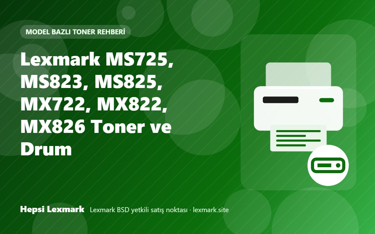 Lexmark MS725, MS823, MS825, MX722, MX822, MX826 Toner ve Drum