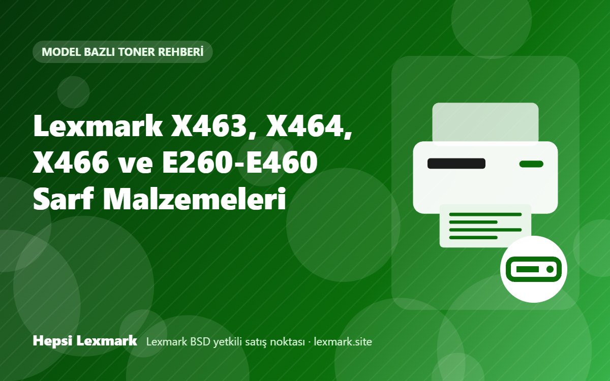 Lexmark X463, X464, X466 ve E260-E460 Sarf Malzemeleri