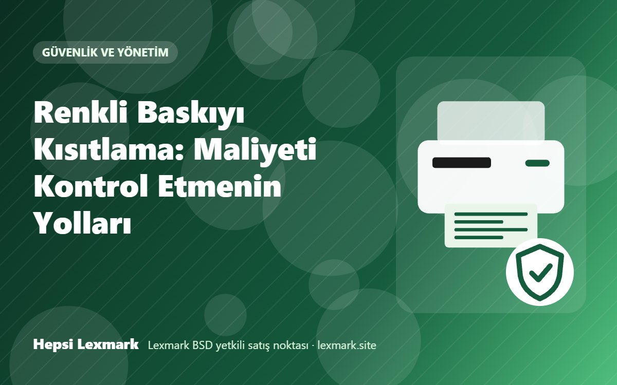 Renkli Baskıyı Kısıtlama: Maliyeti Kontrol Etmenin Yolları