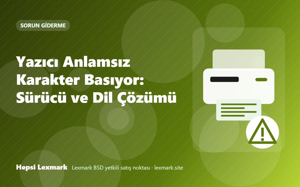 Yazıcı Anlamsız Karakter Basıyor: Sürücü ve Dil Çözümü